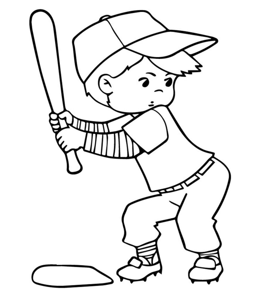 Top baseball coloring pages for toddlers