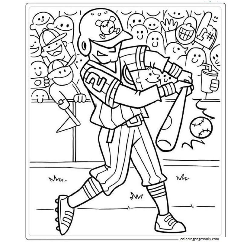 Baseball coloring pages printable for free download