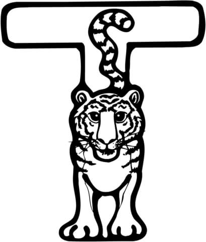 Letter t is for tiger coloring page free printable coloring pages