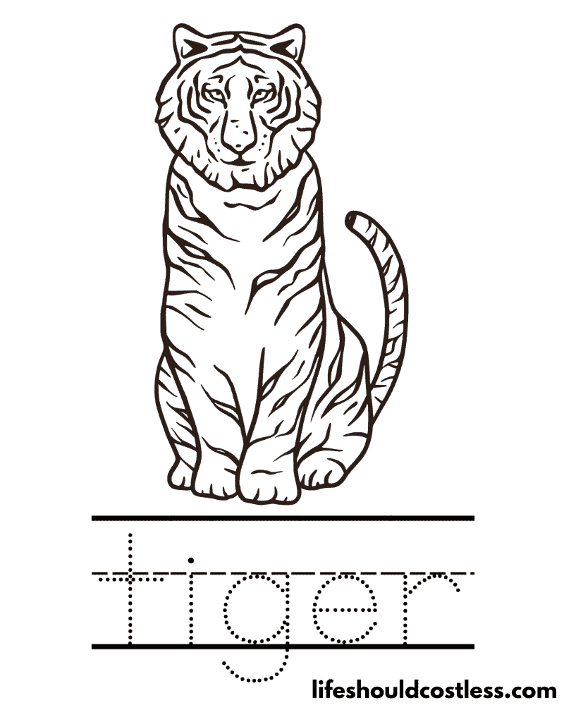 Tiger coloring pages free printable pdf templates