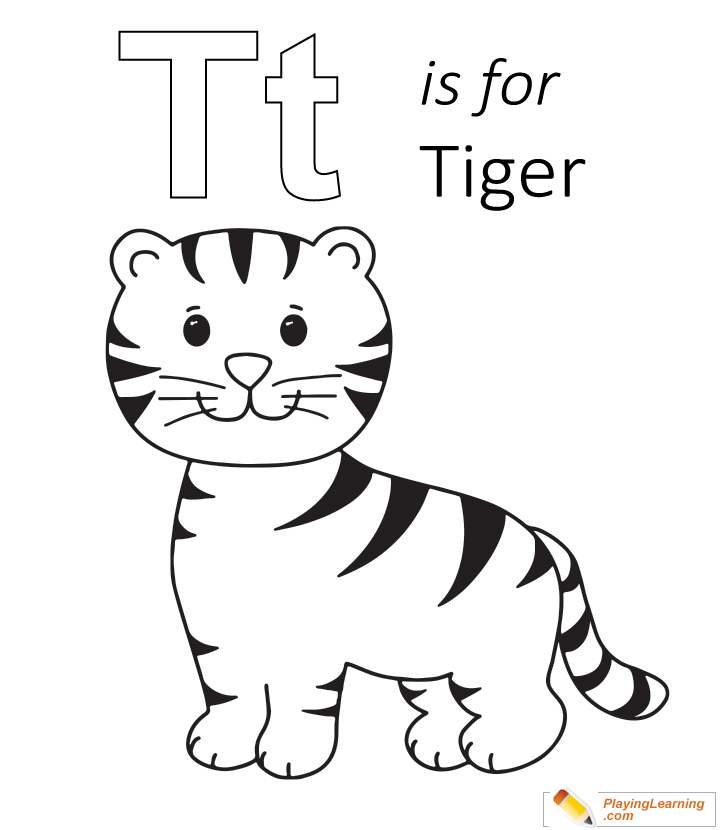 T is for tiger coloring page free t is for tiger coloring page