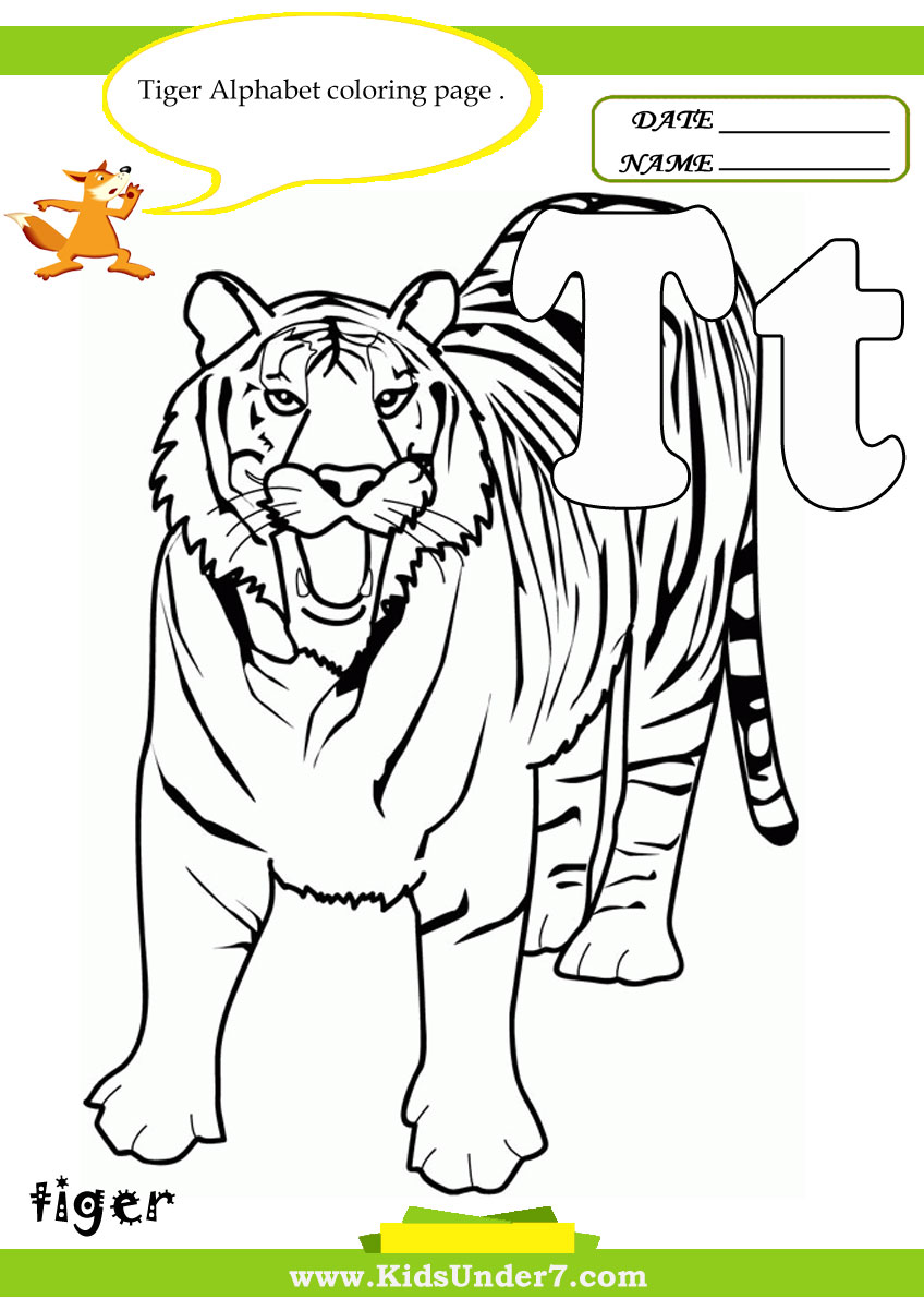 Kids under letter t worksheets and coloring pages