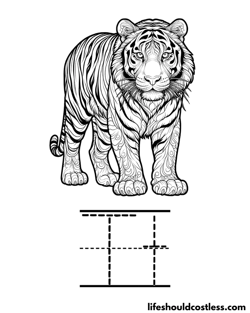 Tiger coloring pages free printable pdf templates