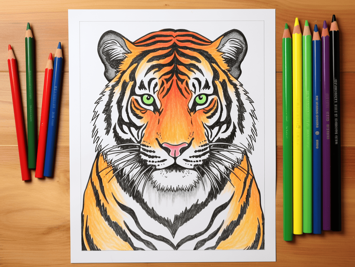 Tiger coloring pages free printable sheets