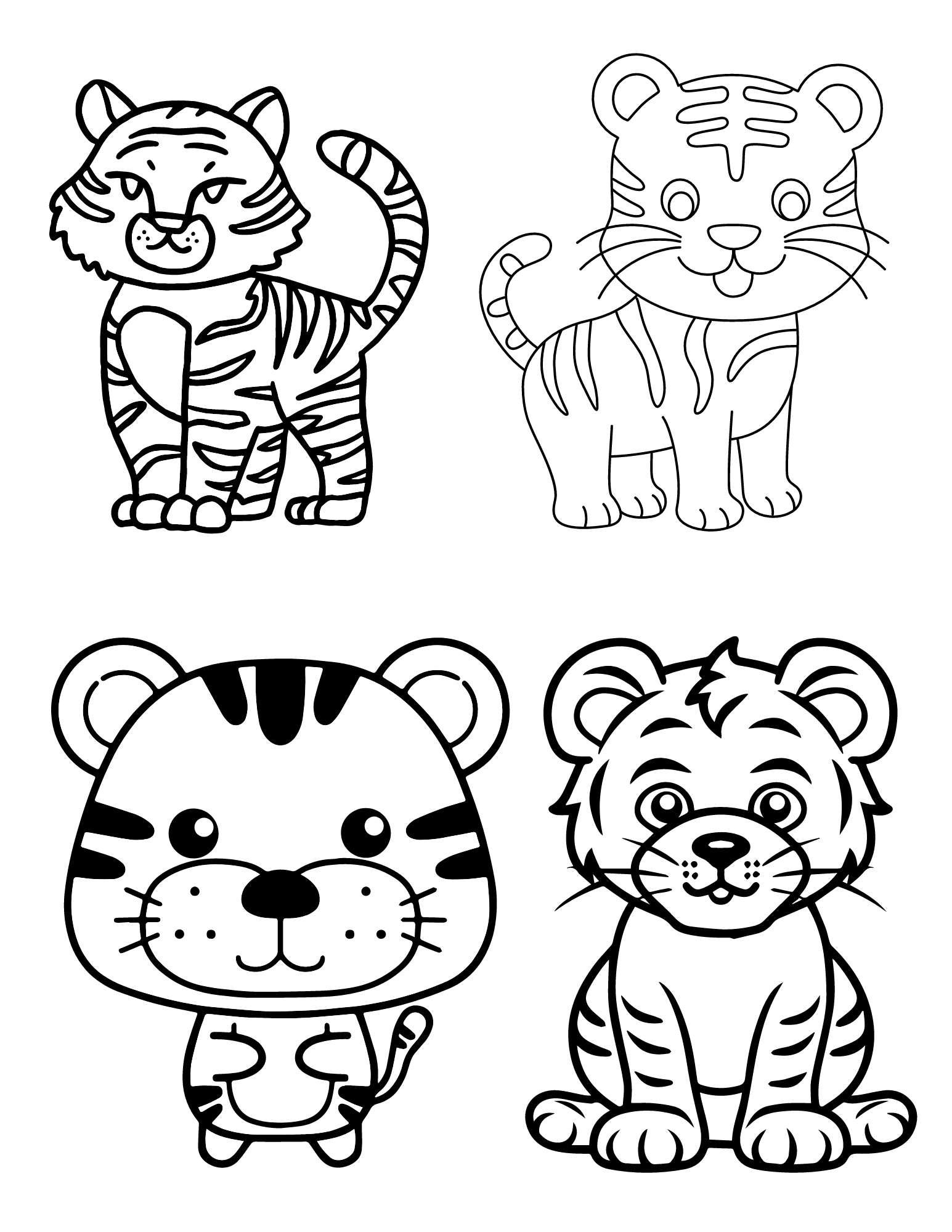 Terrific tiger coloring pages for kids and adults