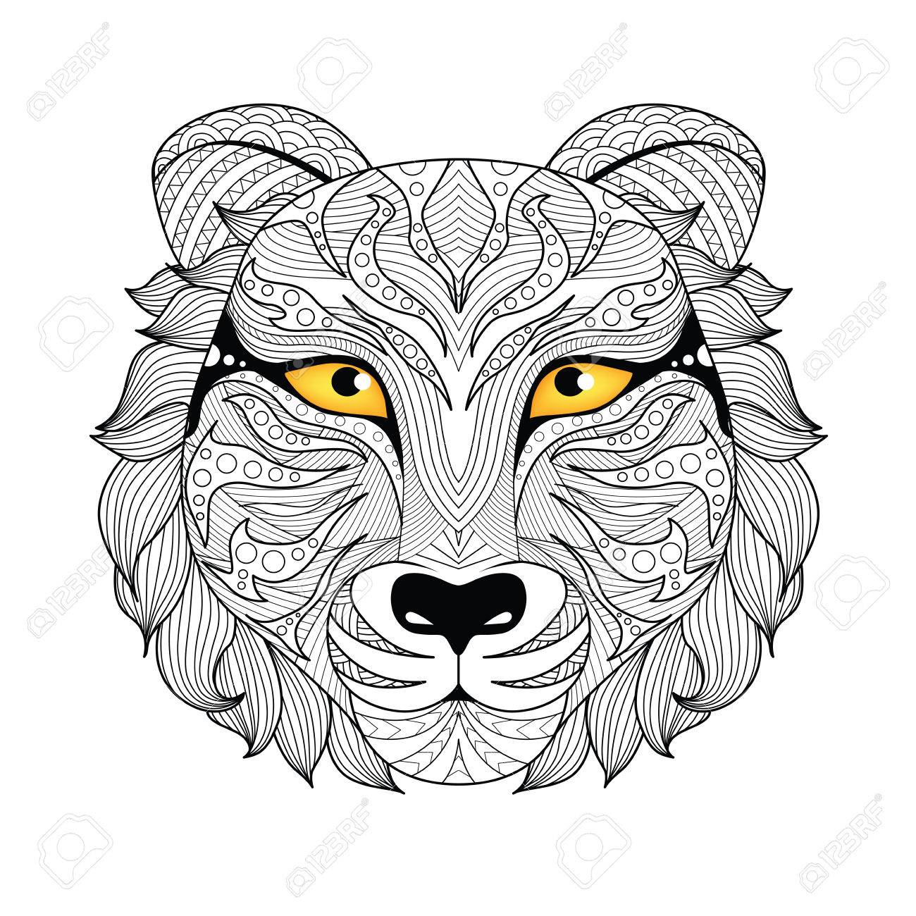 Detail tiger for coloring page tattoo t shirt design and so on royalty free svg cliparts vectors and stock illustration image