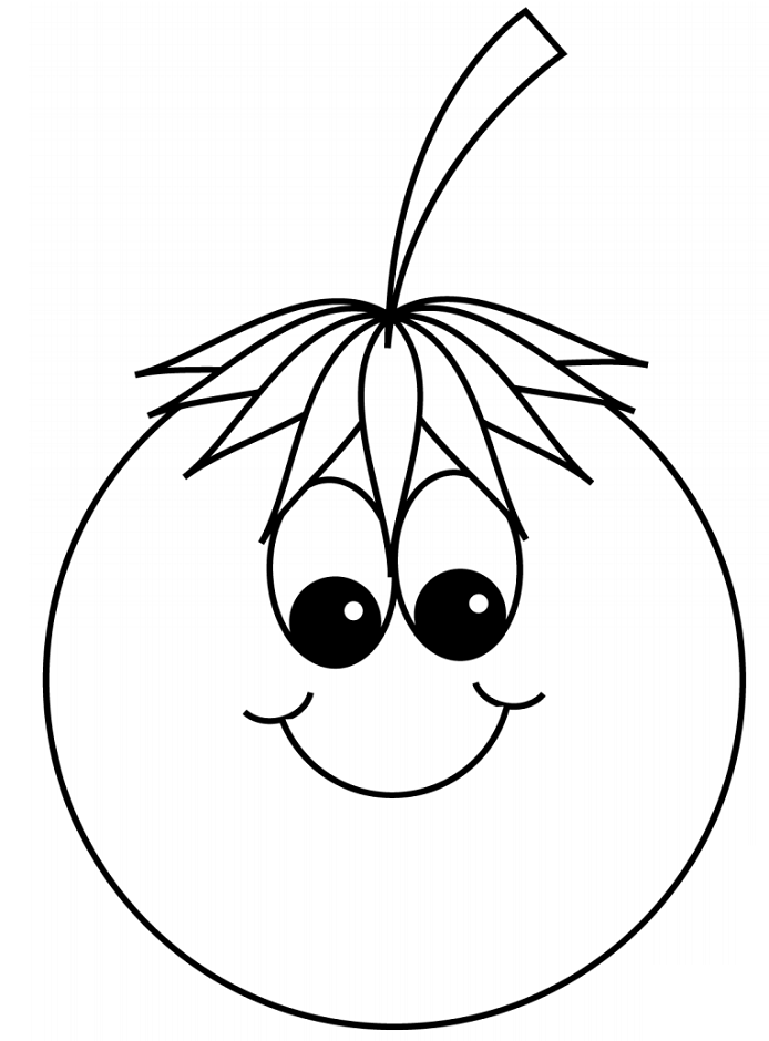 Coloring pages cartoon tomato smiling coloring pages