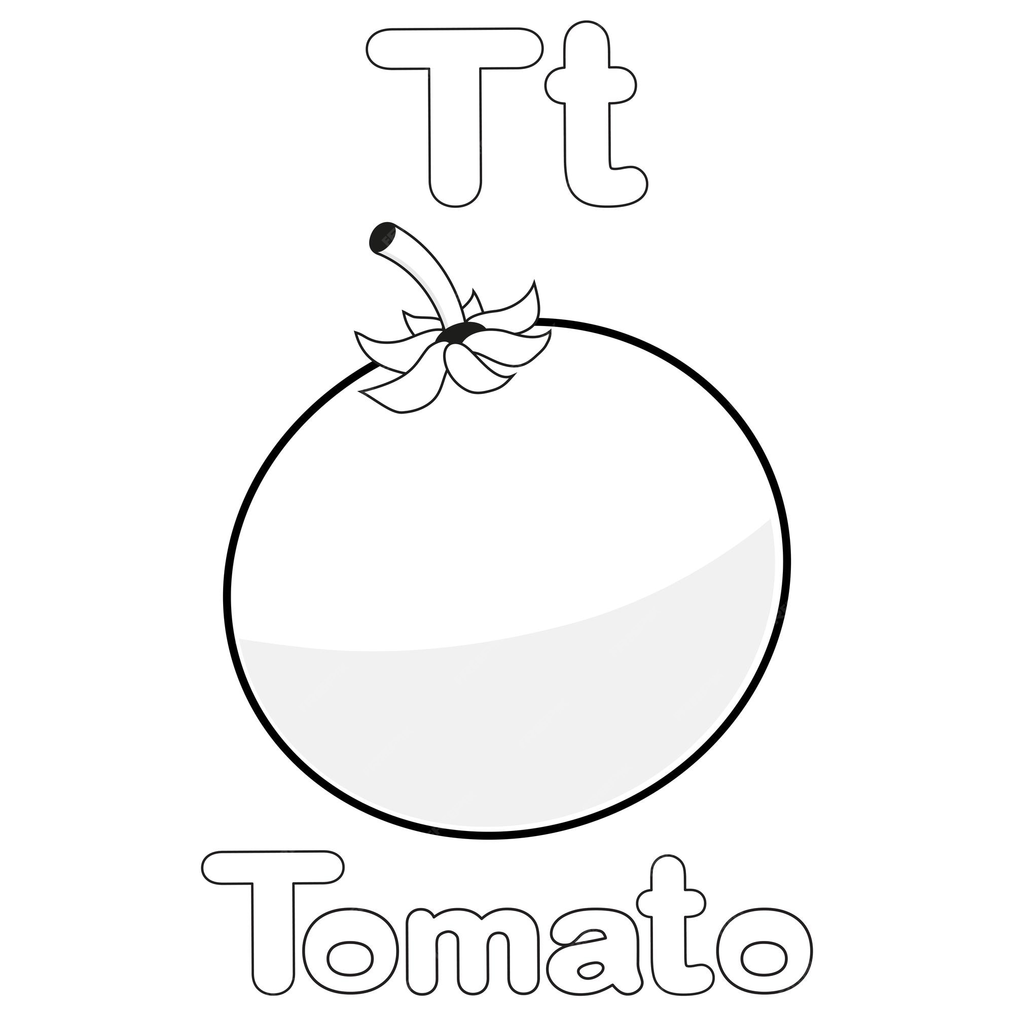 Premium vector t for tomato