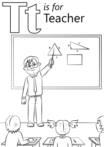 T is for teacher coloring page free printable coloring pages preschool coloring pages school coloring pages abc coloring pages