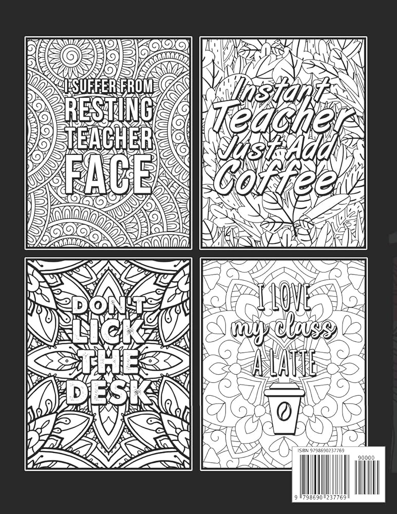 Teacher swear word coloring book a swear word coloring book for teachers funny adult coloring book for teachers professors for stress relief and relaxation gifts for teachers press the