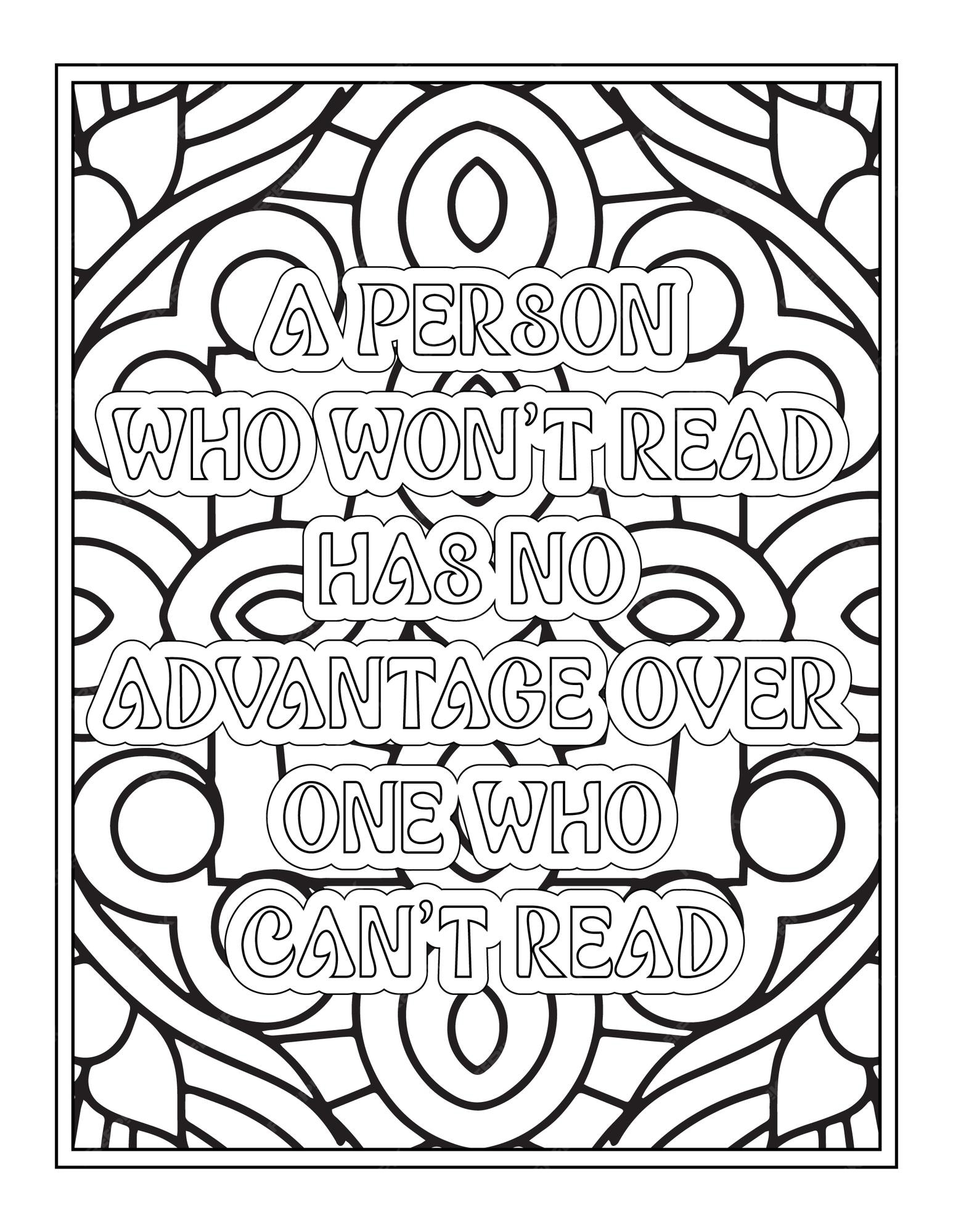 Premium vector teacher quotes coloring pages for adult coloring book