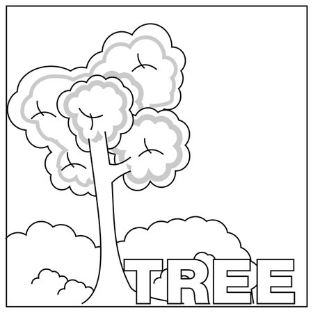 Tree coloring page stock photos and images