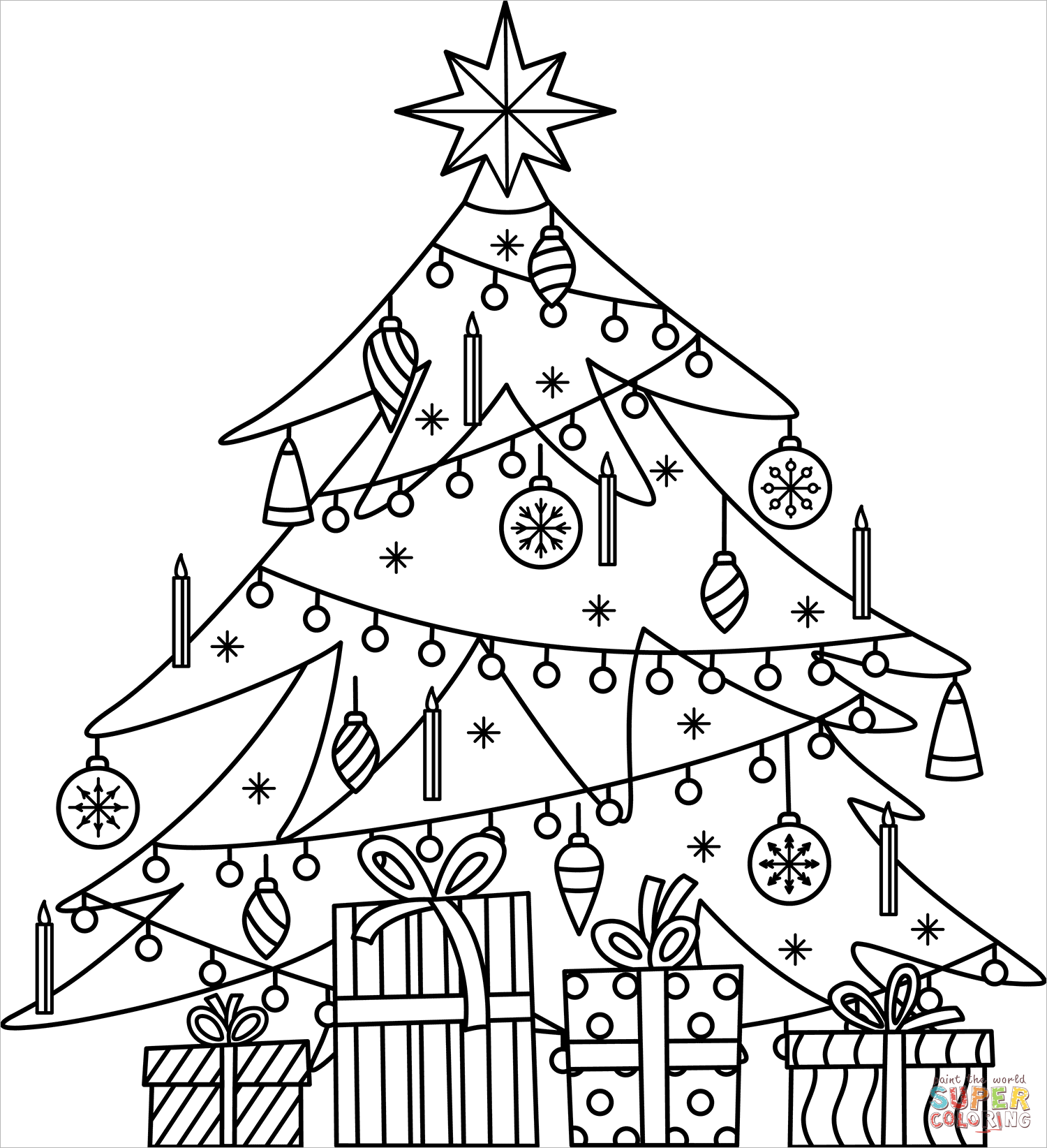 Christmas tree coloring page free printable coloring pages