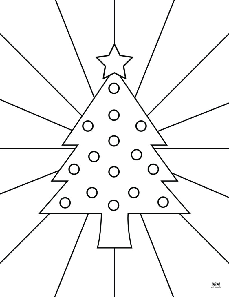 Christmas tree coloring pages templates