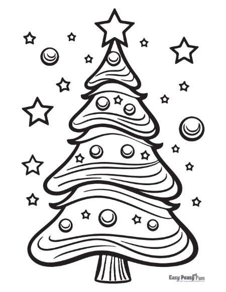 Printable christmas tree coloring pages