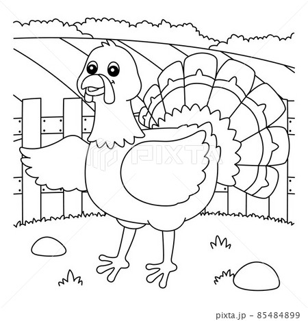 Turkey coloring page for kids