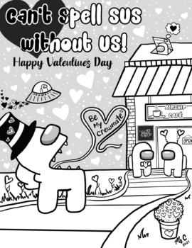 Valentines day among us coloring sheet by art with ms c tpt