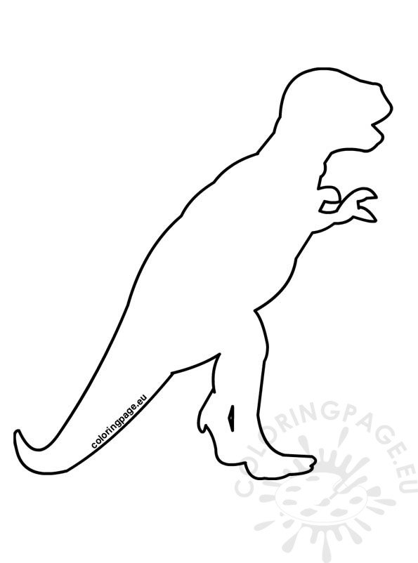 T rex template printable coloring page