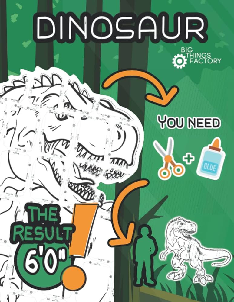 Dinosaur coloring book to cut out a big t