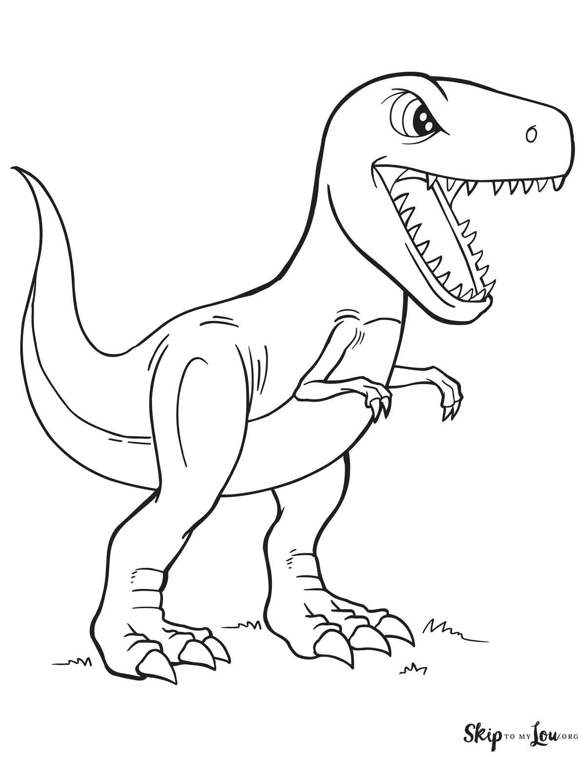 T rex coloring pages skip to my lou