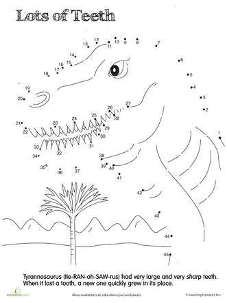 Dino dot to dot tyrannosaurus coloring pages dinosaur activities dinosaur