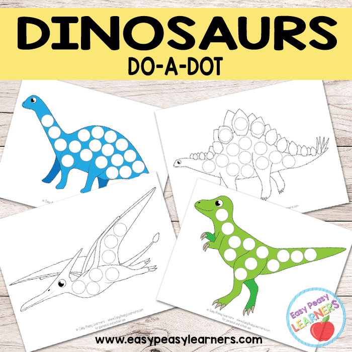 Free dinosaurs do a dot printables