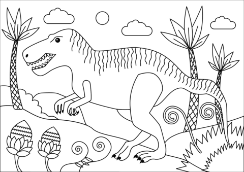 Tyrannosaurus coloring page free printable coloring pages