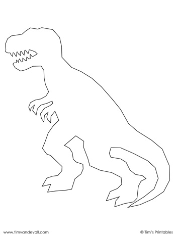 T rex template outline â tims printables