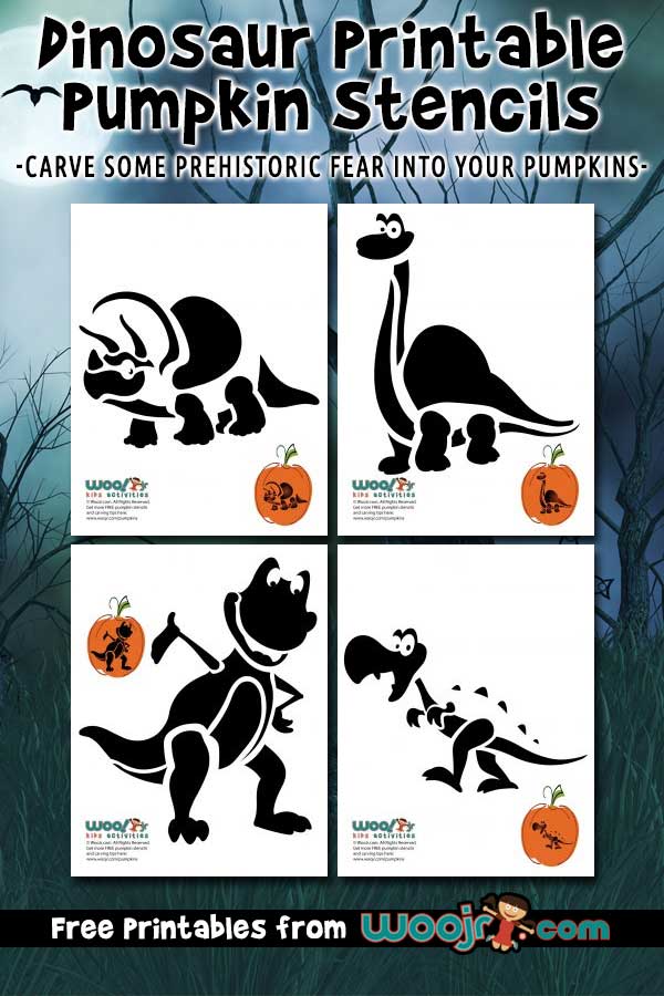 Dinosaur printable pumpkin stencils woo jr kids activities childrens publishing