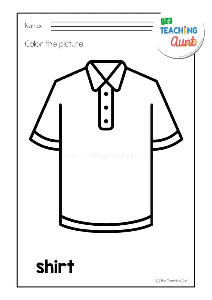 Clothing coloring pages