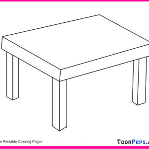 Table coloring page printable for free download