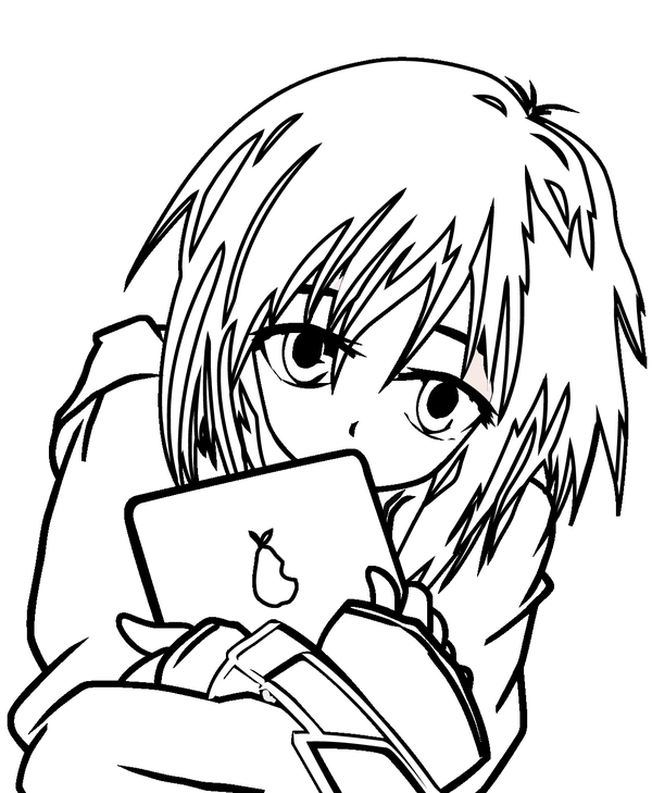 Ðï anime girl with tablet