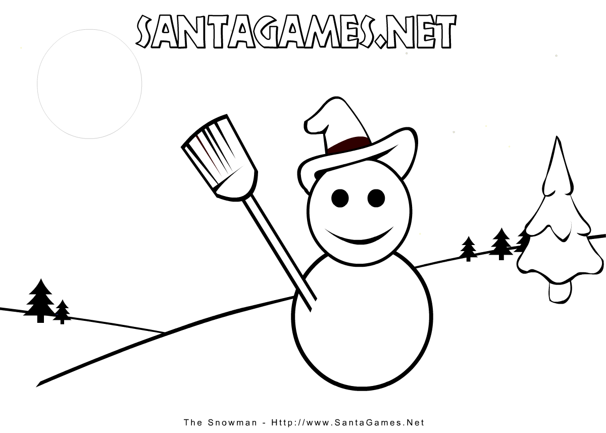 Christmas coloring pages the snowman