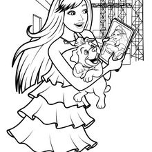 Keira chats on her tablet coloring pages