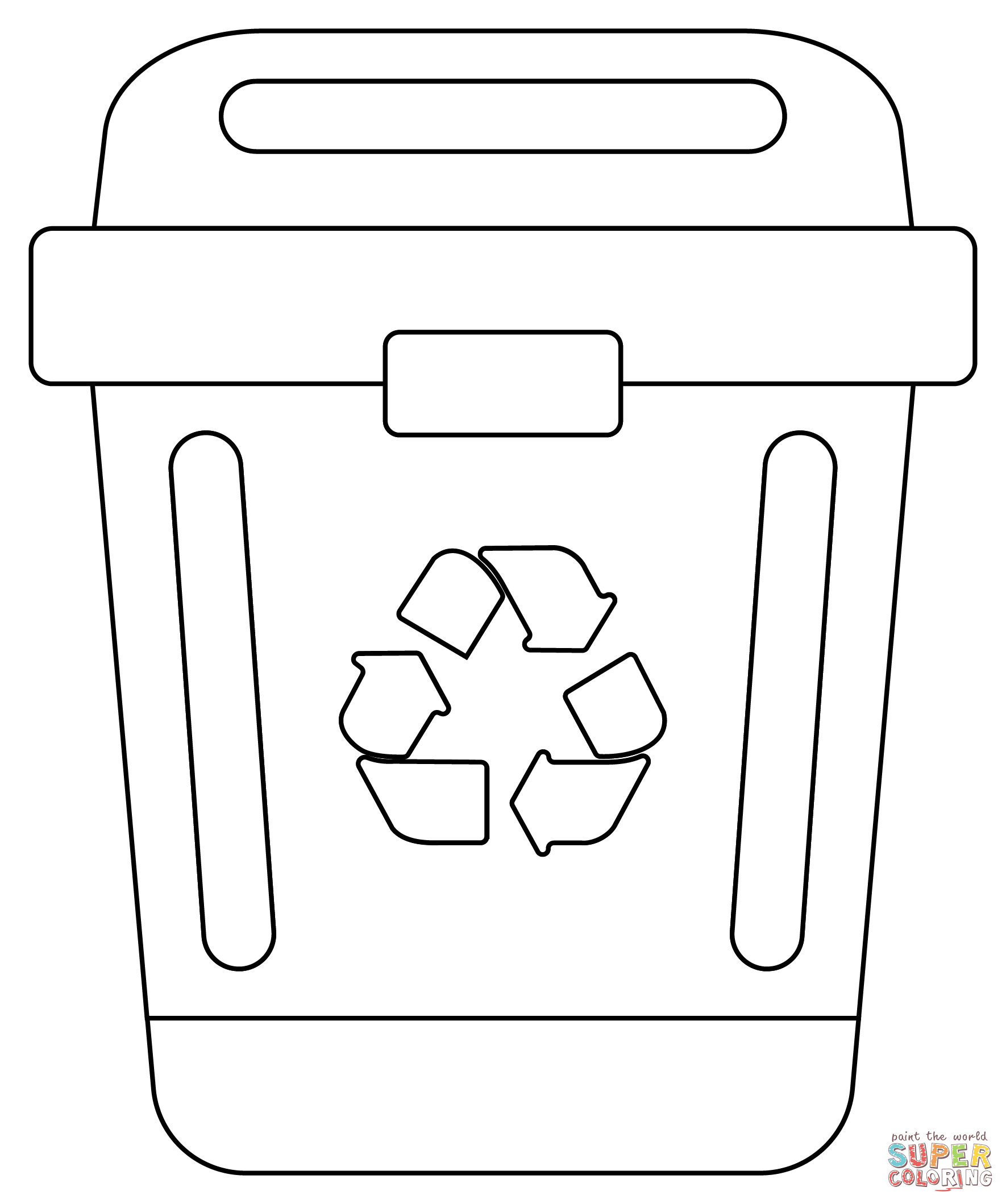 Dibujo de tacho de reciclaje para colorear dibujos para colorear imprimir gratis