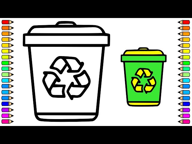 Cão dibujar una papelera de reciclaje â dibujo de papelera de reciclaje â dibujos para niãos