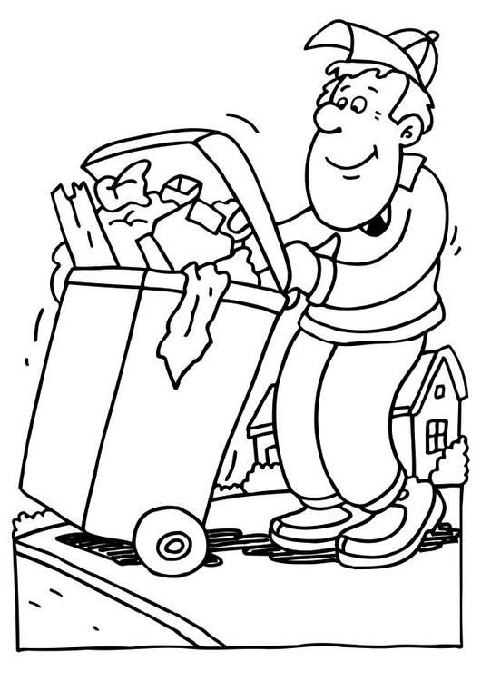 Garbage collector coloring page coloring pages munity helpers theme shark coloring pages