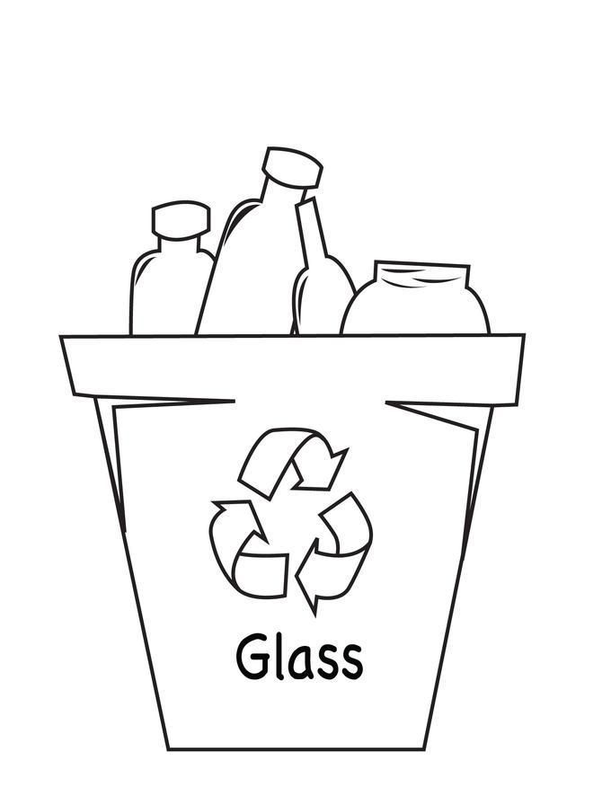 Recycle glass coloring pages