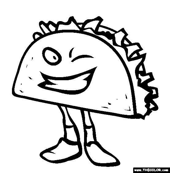 Taco coloring page free taco online coloring