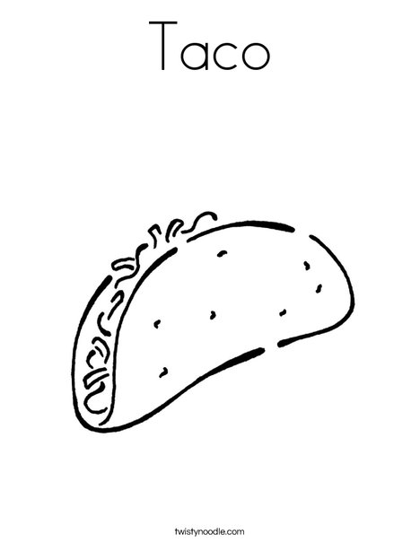 Taco coloring page