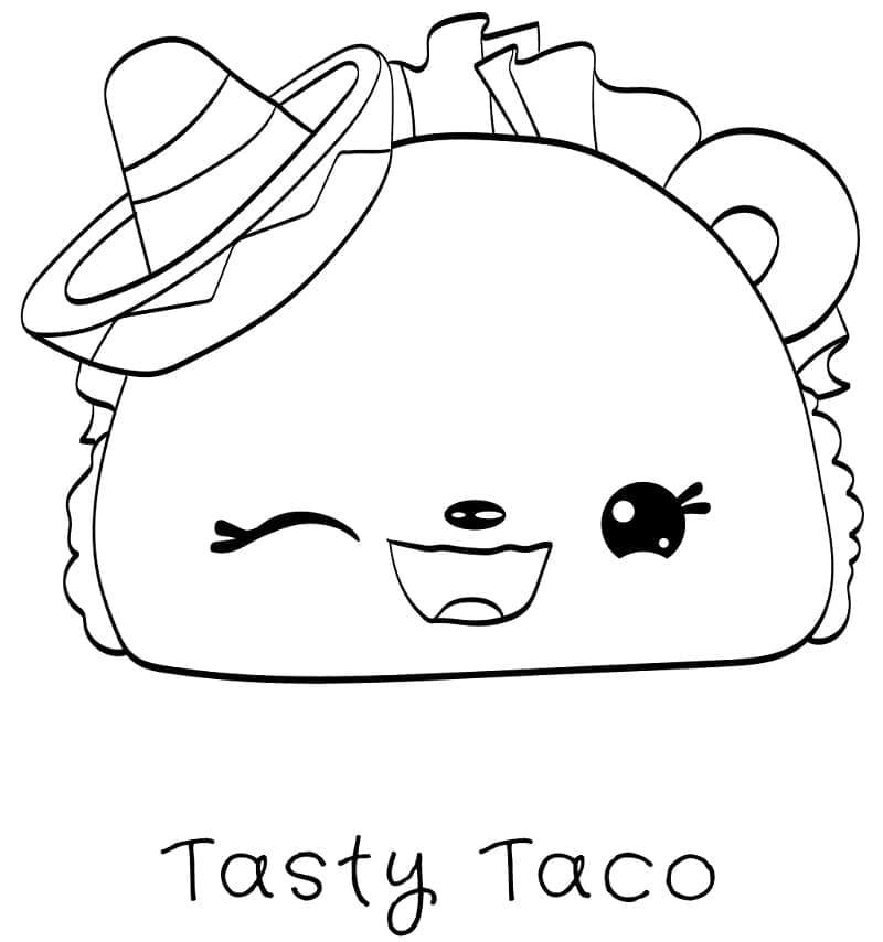 Num noms tasty taco coloring page