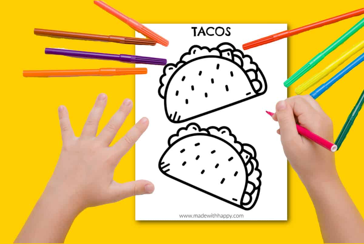 Taco coloring page