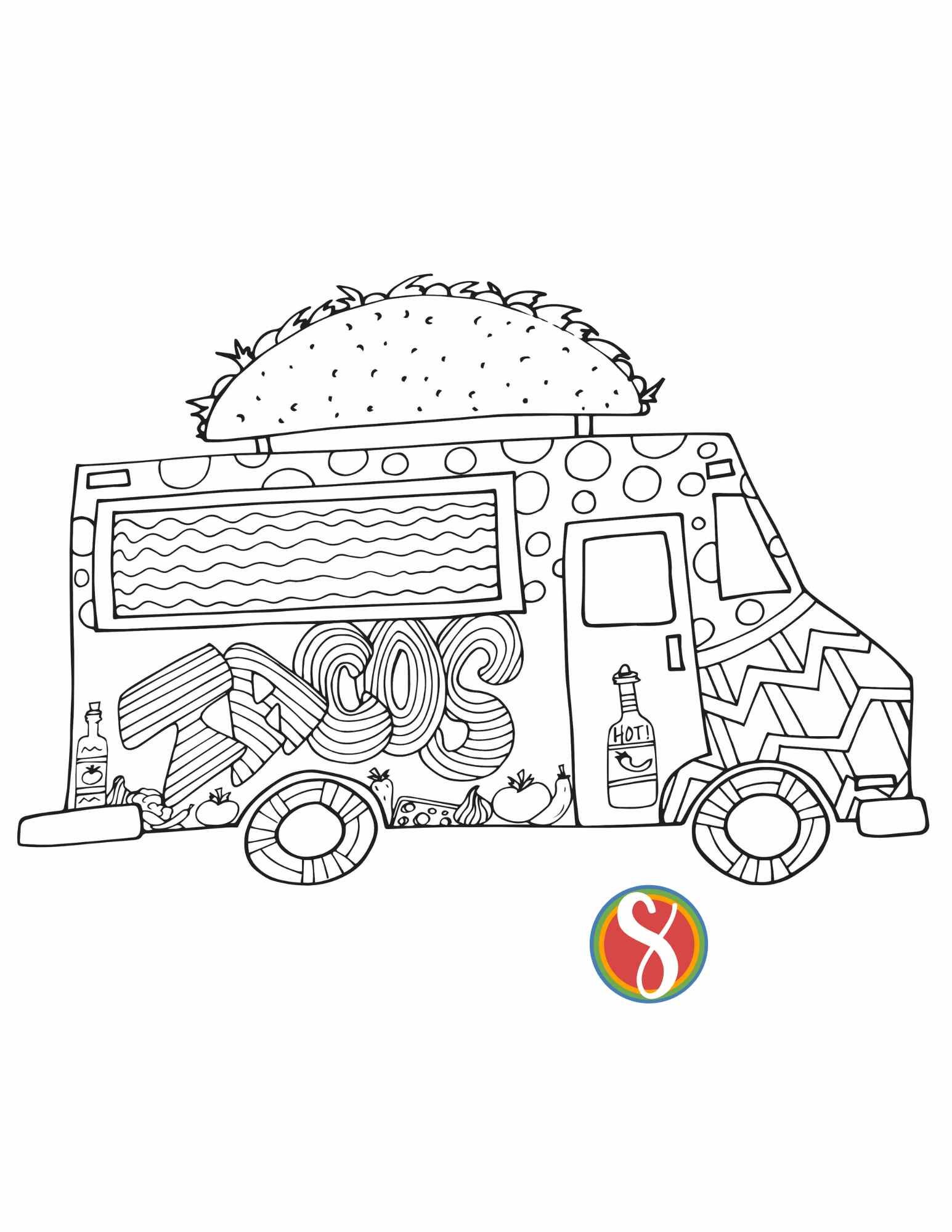 Taco quote coloring pages â stevie doodles