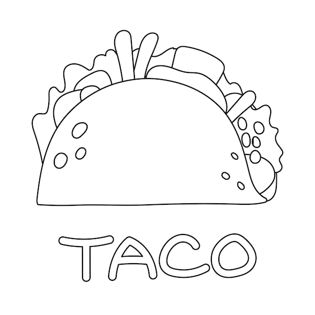 Taco coloring page vectors illustrations for free download