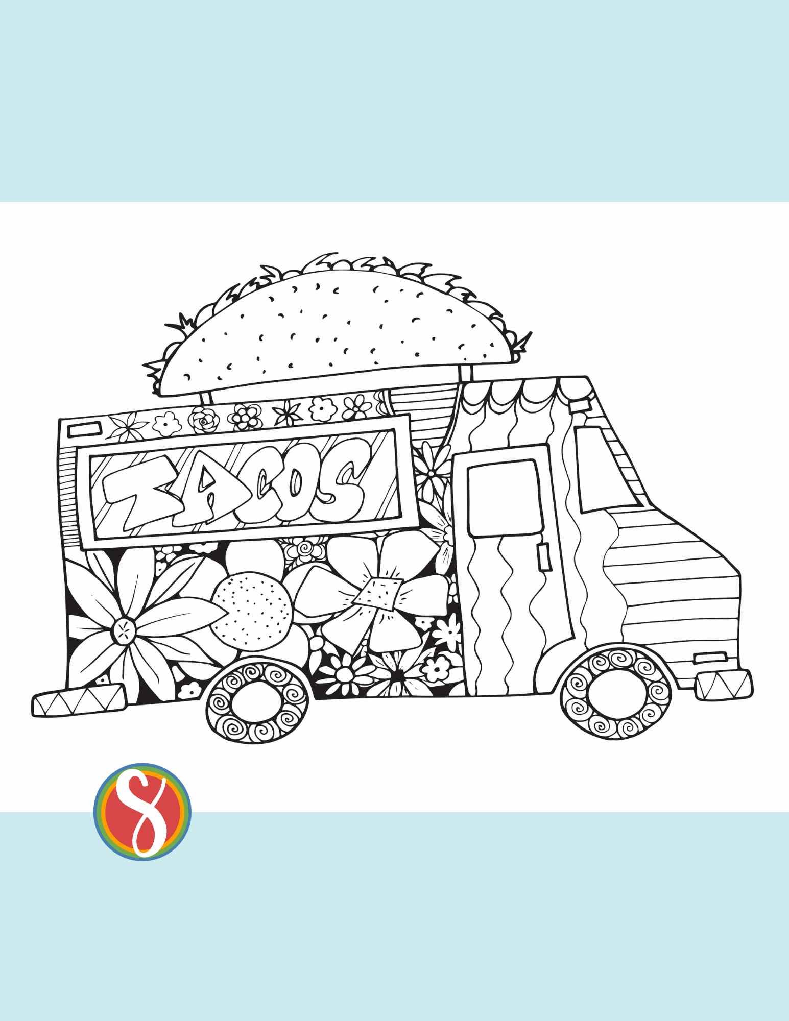 Taco quote coloring pages â stevie doodles