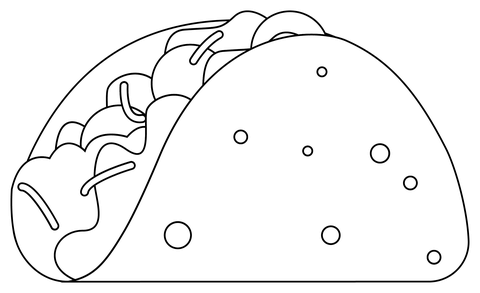 Taco coloring page free printable coloring pages