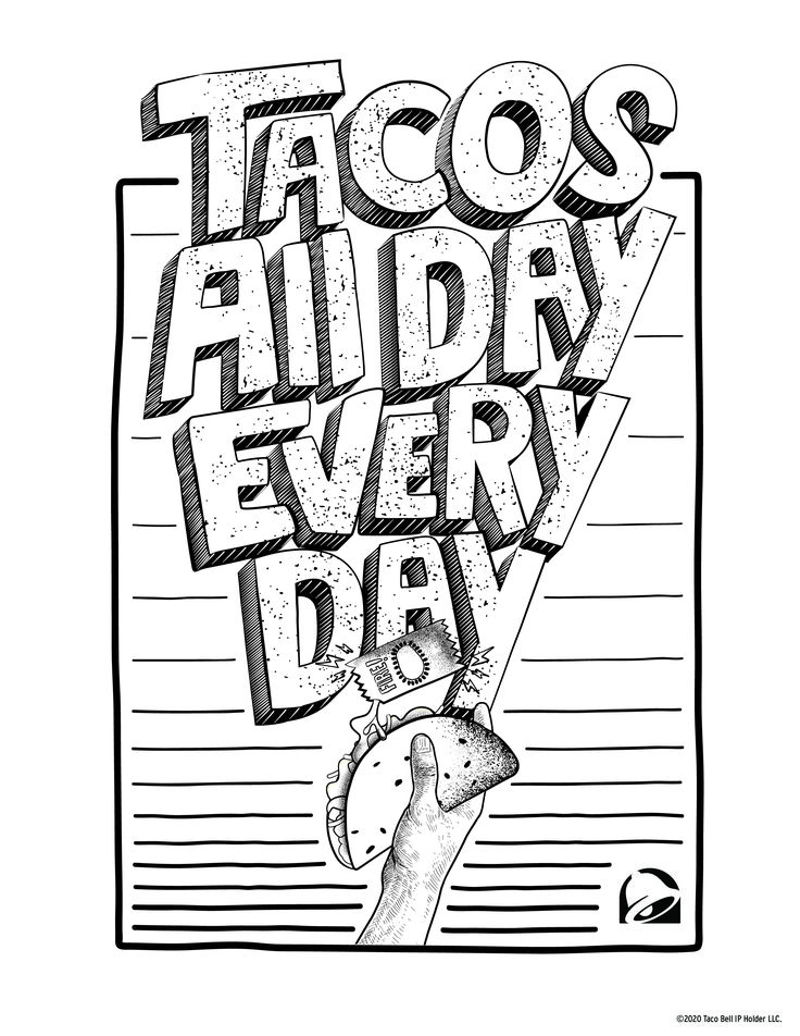 Taco bell coloring page taco bell tacos coloring pages