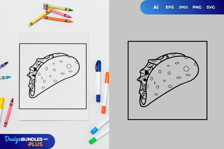 Taco coloring page