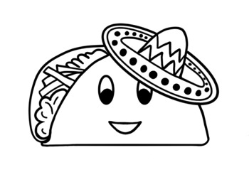 Taco coloring page tpt