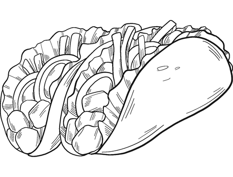 Tacos coloring page free printable coloring pages